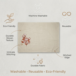 Minimalist Cotton Table Mat Modern Washable | Reusable Dining <b>Placemat</b> for Home Restaurant Custom Table Mat Durable Eco Friendly - Product Image 4