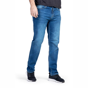 Jean classique pour homme, coupe ajustée, denim extensible, mélange de coton confortable, tendance, pour tous les jours, élégant et extensible - Product Image 1