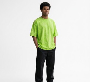 T-shirt en coton délavé pour homme, coupe oversize, vintage, manches courtes, col rond, streetwear, décontracté, OEM - Product Image 3