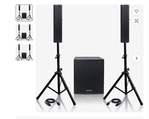 Sistema de Altavoces PA de 2 Vías con Subwoofer de 15 Pulgadas y Columna de 4_3_ Vías, Altavoz de Audio Estéreo de Alta Fidelidad - Product Image 1