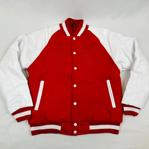 Veste universitaire en laine et cuir personnalisée avec logo, broderie chenille, veste de baseball vintage, modèle vierge OEM en laine pour homme - Product Image 1