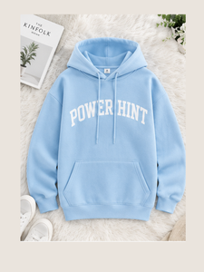 OEM ODM Custom Graphics Hoodie <b>Men</b> Manufacturer Pastel <b>Blue</b> Fleece Arch Letter Printed Sweatshirt Streetwear Outerwear Hoodies - Product Image 1