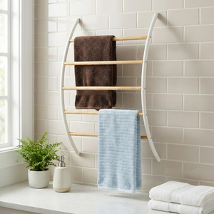 Venta de viernes negro EBay, venta al por mayor, hogar, madera de pino, baño, toalla montada en la pared, calentador de hierro fundido, muebles de Taiwán, hoteles - Product Image 2