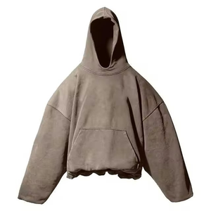 Sweat à capuche personnalisé à épaules tombantes sans cordon, 420 GSM, en coton, surdimensionné, double couche, lourd, pour hommes - Product Image 5