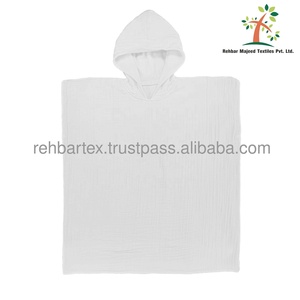 High Quality 100% Cotton Muslin Knitted Terry Cloth <b>Poncho</b> for Baby Boy/Girl Toddler Extra Soft Hooded <b>Poncho</b> for Home Use - Product Image 3