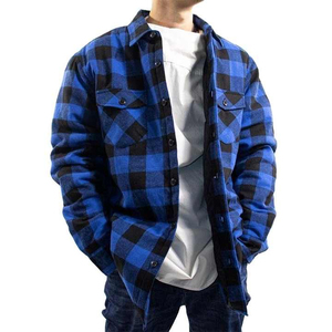 Chemise en flanelle pour homme, nouvelle collection, élégante, col roulé, manches longues, écologique, anti-rides, respirante, confortable - Product Image 5