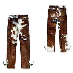 Pantalon en cuir de vachette unisexe personnalisé de haute qualité 2026, service OEM/ODM, quantité en gros, prix bas, pantalon en cuir de vachette pour homme - Product Image 3