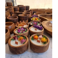 Ensemble de porte-bougies en bois, porte-bougies ronds en bois faits à la main pour la décoration de la maison par Curio Craft