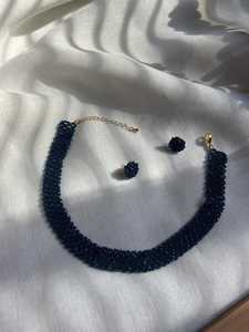 Collier ras-de-cou à pampilles noires fait main UO, bijoux vintage pour femmes, pièce maîtresse pour les soirées, bijoux de soirée par UO INDIA - Product Image 5