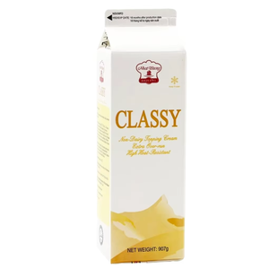 Expédition directe usine Crème non laitière en gros OEM/ODM HALAL Crème de garniture non laitière de qualité pâtissière Classy Whip 907G Desserts Sucrés - Product Image 1