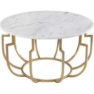 Mesa de Centro Resistente de Estilo Vintage con Base Redonda de Metal, Acabado Antiguo de Latón de Alta Calidad para Hogar u Hoteles, Mesa de Centro Decorativa - Product Image 4