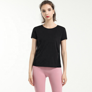 Women's Short Sleeve Plain Dyed Cotton Streetwear Sports <b>Top</b> High Quality Quick Dry Breathable & <b>Sweat</b> Wicking - Product Image 6