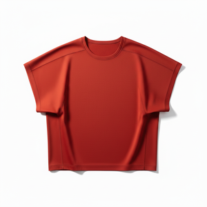 T-shirt décontracté pour homme en jersey 100 % coton, col rond, manches courtes, couleur rouge clair, coupe ample, ultra doux, respirant, imprimé numérique, 220g - Product Image 3