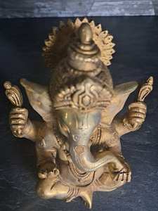 Estatua Grande de Latón del Señor |   Decoración Artesanal Ecológica de Diseño Moderno con Figura del Dios Hindú de la Suerte para el Hogar o Templo, Ideal para Cumpleaños - Product Image 2