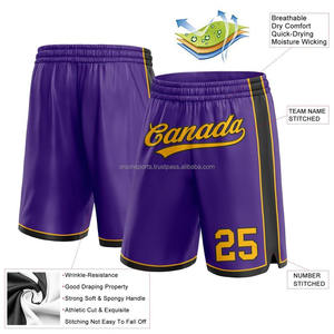 Short de basket-ball en polyester à double couche avec doublure intérieure Short de basket-ball pour hommes Sportswear OEM Supply - Product Image 2