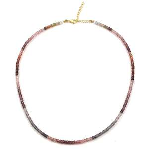 3mm 4mm Natural Multi Spinel Faceted Rondelle Gemstone <b>Beads</b> Necklace Set Sterling Silver Clasp Jewelry Wholesale Factory Price - Product Image 3