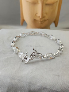 Marquise Cut Diamond <b>Bracelet</b> in White Gold Luxury Tennis <b>Bracelet</b> for Women Engagement Wedding Anniversary Bridal Gift for Her - Product Image 2