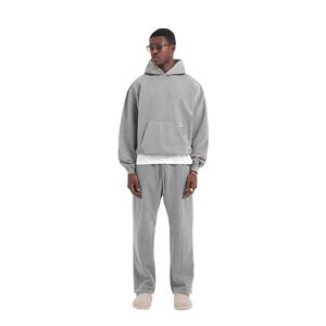 Ensemble de survêtement deux pièces à capuche pour homme, 100 % coton épais, décontracté, pour l'hiver, vente en gros - Product Image 1