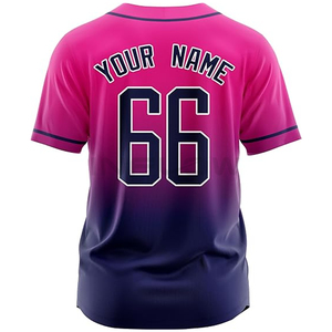 New Pink & Light Blue-White Split Breast \Authentic Baseball Jersey - Personalized Teamwear for Men, Women, & <b>Boys</b>" - Product Image 2