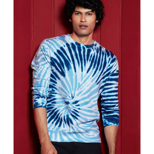 เสื้อสเวตเชิ้ตย้อมสีแบบแอซิดวอชสำหรับผู้ชาย สไตล์ไฮสตรีท ผ้าฝ้าย 100% ทรงหลวมไหล่ตก คอกลม ไม่มีลาย ย้อมสีแบบไทได ทรงโอเวอร์ไซส์ สวมใส่สบาย - Product Image 3