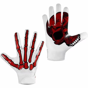 Gants de football américain personnalisés de haute qualité avec grip en latex, gants de receveur de qualité supérieure pour le football, personnalisables avec logo imprimé - Product Image 1
