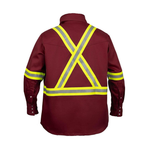 FR Reflective Work <b>Shirt</b> Flame Resistant High Visibility Safety <b>Shirt</b> Industrial Construction Long Sleeve Uniform OEM Custom - Product Image 5