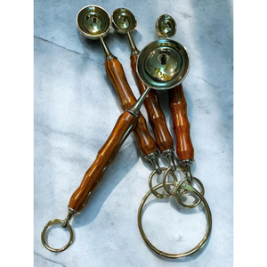 8 Piece <b>Set</b> Stainless Steel Cutlery <b>Set</b> <b>Measuring</b> <b>Cups</b> And Spoon <b>Set</b> With 250ml Capacity With Wooden Handles Shiny Polished - Product Image 4