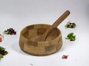 Bol en bois haute résistance pour usage commercial en cuisine, service de restauration et présentation de plats en vrac - Product Image 2