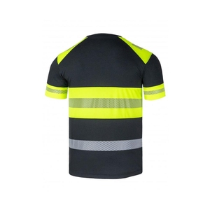 เสื้อยืดทำงานแบบสะท้อนแสงสำหรับผู้ชาย ราคาถูก ผลิตแบบ OEM ODM แขนสั้น ผ้าถักโพลีเอสเตอร์ 100% เสื้อความปลอดภัยแบบ Hi-Vis - Product Image 2