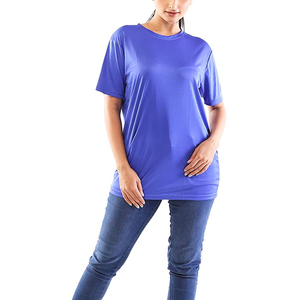 Camisetas de Verano para Mujer, Cuello Redondo, Lisas, Manga Corta, Estilo Casual Oversize, 100% Algodón - Product Image 6