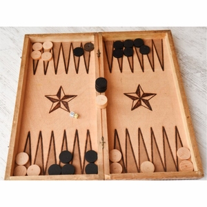 Juego de backgammon profesional de 15/18 pulgadas con estuche portátil, dados y agitadores, tablero de backgammon de cuero de alta calidad - Product Image 2