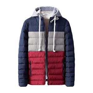 Chaqueta Acolchada con Capucha para Hombre, Diseño Color Block, Cálida para Invierno, Gruesa, de Poliéster, con Cierre de Cremallera, Ropa Exterior Informal - Product Image 6