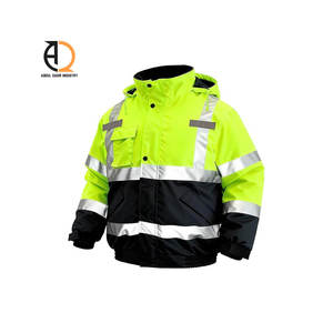 Veste de sécurité hiver haute visibilité réfléchissante, vêtements de sécurité à manches longues avec doublure polaire - Product Image 6