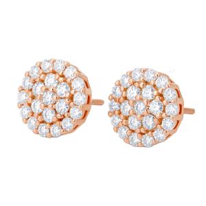 ต่างหูเพชรโมอิสซาไนต์ทรงกลมเจียระไนแบบเหลี่ยมคม ขายส่ง สำหรับทุกเพศ ชุบทองคำแท้ สไตล์ฮิปฮอป รับสั่งทำเป็นของขวัญ - Product Image 1