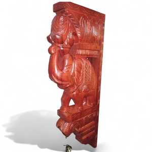 Décoration murale, élément décoratif en bois sculpté à la main, éléphant Art Déco, pour la décoration de la maison, cadeau de baptême écologique - Product Image 1