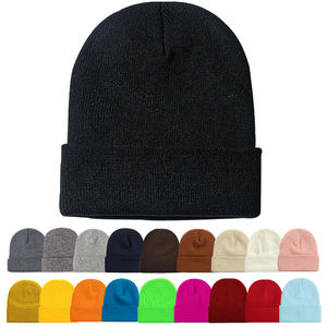 Unisex Knitted Beanie Hat Solid Color 100% Acrylic Sublimation Print <b>Winter</b> <b>Cap</b> Casual Style Adult Size 56-58CM - Product Image 4