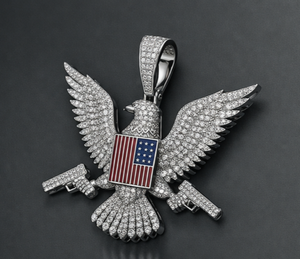 Colgante de águila Hip Hop personalizado, con incrustaciones de moissanita, chapado en oro sobre plata 925, collar de rapero, amuleto Party Empire - Product Image 2