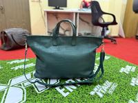 Bolso tote de cuero transpirable ecológico unisex personalizado con logotipo, bolso de viaje 100% cuero