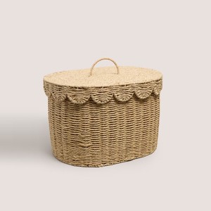 Cesta rústica de cuerda de papel festoneada para organizar la ropa, cesta tejida multifuncional para artículos del hogar, hecha en Vietnam - Product Image 2