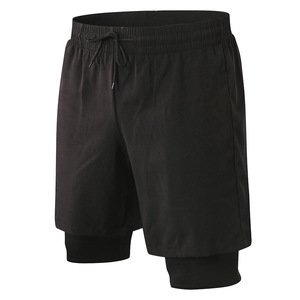Custom Wholesale Men's Double Decker Mesh Quick Dry <b>Mid</b> Waist Gym Shorts OEM Manufacturer Supplier Polyester 140-220 GSM - Product Image 2