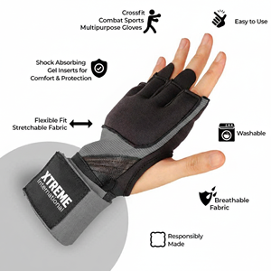 Gants de boxe personnalisés à enroulement rapide pour entraînement sur sac de frappe, respirants, en néoprène, avec support pour les mains, pour MMA, Muay Thai, Boxe - Product Image 5