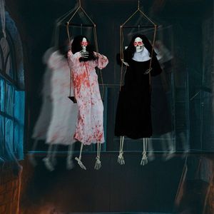 Confezione da 2 Decorazioni di Halloween per Esterni, Grim Reaper Spaventoso da 90 cm che si agita con Occhi Luminosi, Decorazioni Horror Scream Fantasmi Appesi - Product Image 4