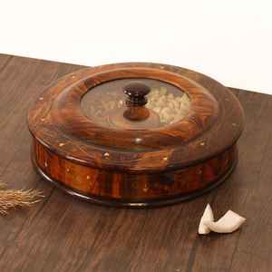 Boîte de rangement moderne, portable, rectangulaire, en bois massif, fabriquée à la main, de haute qualité, au design personnalisé, compatible lave-vaisselle, écologique, avec couvercle - Product Image 1