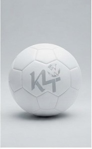 White PU Soccer Ball with K4 Logo Unisex Martial Arts Training <b>Equipment</b> <b>Karate</b> Practice Use - Product Image 2