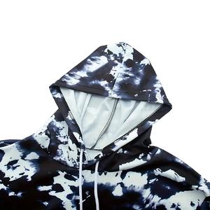 Sudadera con Capucha Informal para Hombre, 100% Algodón, Estilo Tie-Dye, Tela Elástica para Primavera/Otoño, Bolsillo Delantero, Corte Holgado, Estampado - Product Image 2