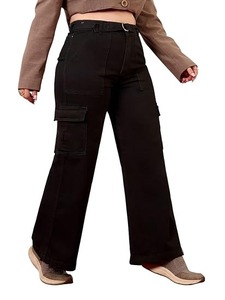 Womens Casual College & Vacation Wear <b>Boot</b> Cut Denim Jeans Mid Waist Regular Fit Vintage Style Cotton - Product Image 2