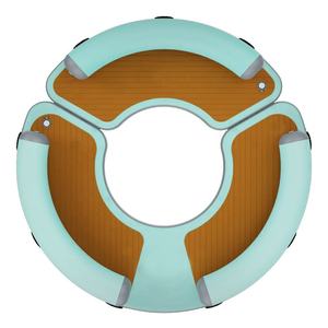 Plateforme flottante gonflable pour yacht, île flottante ronde avec filet et hamac - Product Image 1