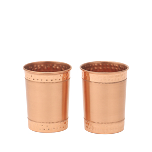 แก้วน้ำทองแดงแท้แบบอินเดียโบราณ แก้วน้ำทองแดงอายุรเวทเพื่อสุขภาพ ภาชนะใส่น้ำสำหรับครัวเรือน ของตกแต่งบ้านและโรงแรม - Product Image 2