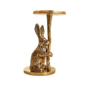 Porte-bougie en aluminium en forme de lapin, fait main, durable, écologique, résistant à la chaleur, décoration pour la maison, utilisation de Pâques - Product Image 2
