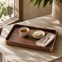 Plateau de service en bois naturel fait main, plateau de petit-déjeuner en bois, organisateur de cuisine moderne et luxueux, décoration pour table à manger, salle de bain et maison